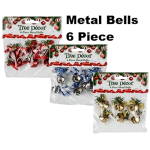 Christmas Tree Metal Bells - 6 Piece